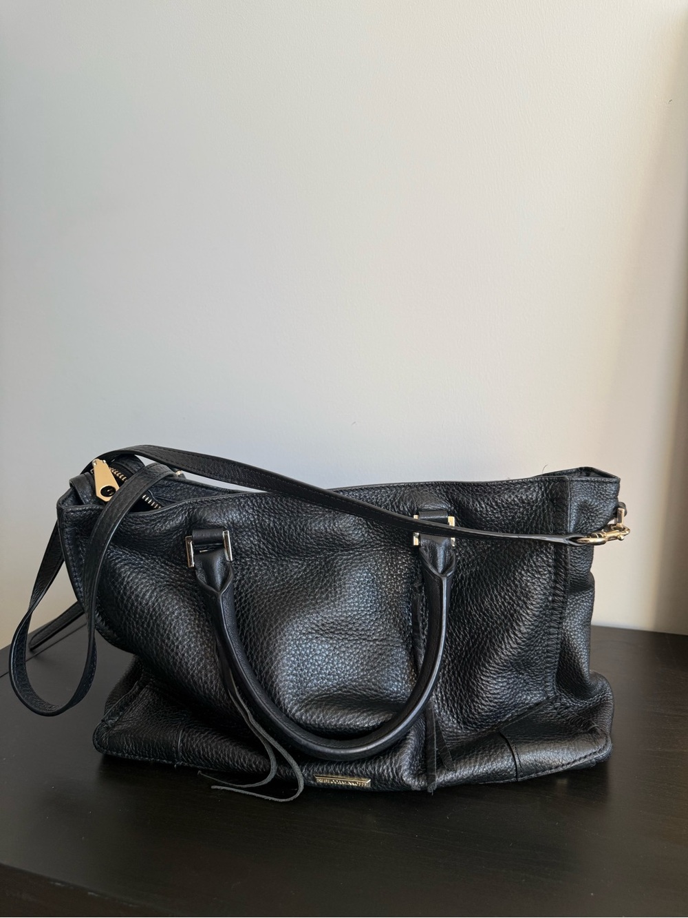 Rebecca Minkoff Black Leather Slouchy Crossbody Tote